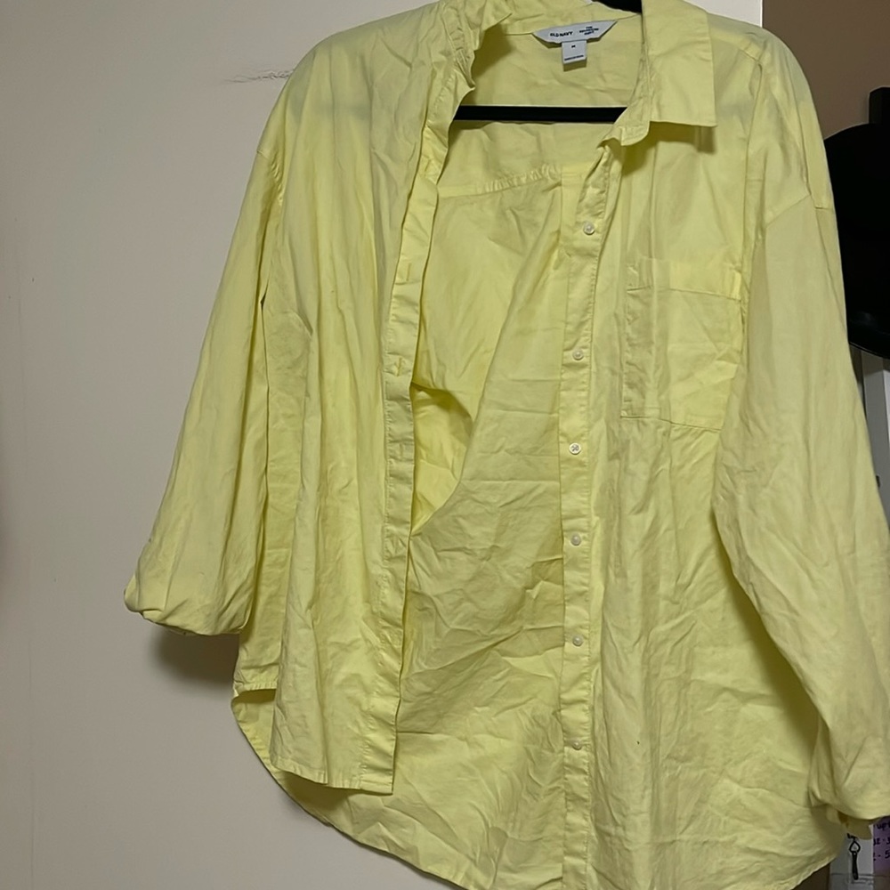 Neon yellow button down shirt
